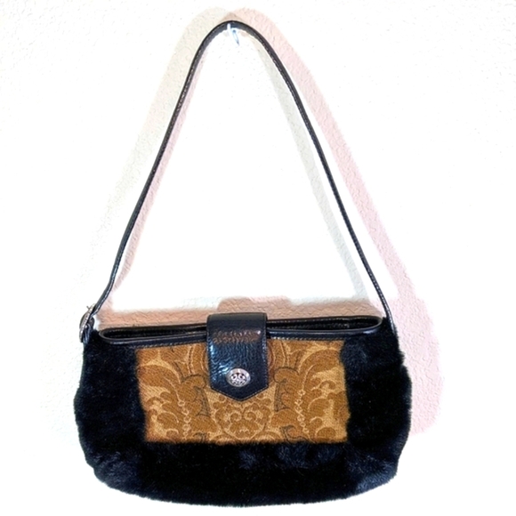 Brighton Fur Lined LIMITED EDITION 2000 Tapestry Leather Purse #247 of 500 - Picture 8 of 8